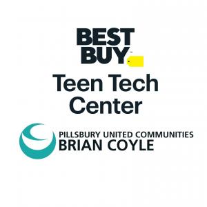 Pillsbury United Community logo with Best Buy Teen Tech Center logo above it