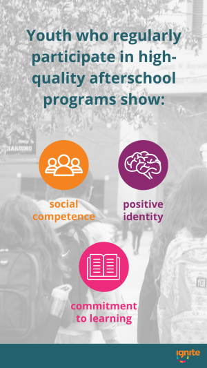 Instagram story graphic about the benefits of afterschool programs
