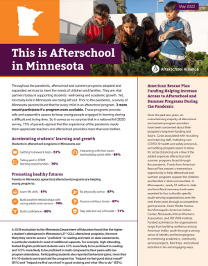 Afterschool Alliance 21st CCLC Fact Sheet 2022 Cover